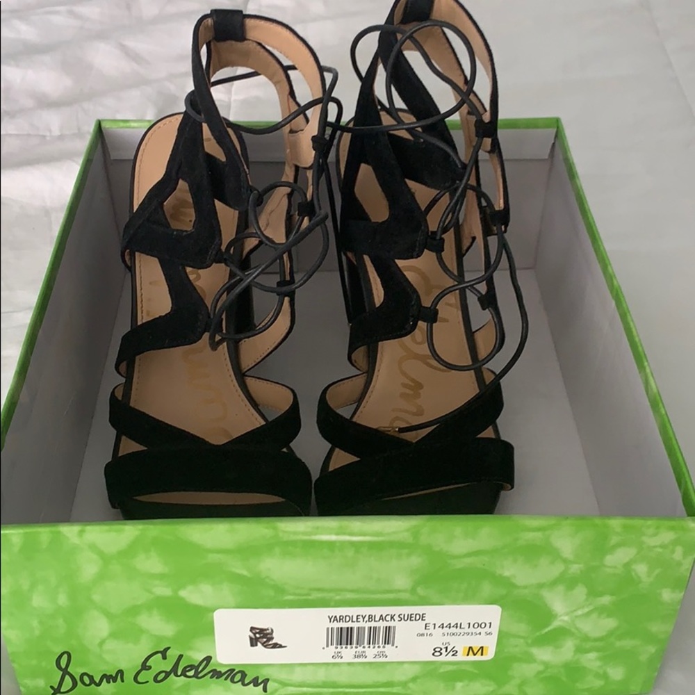 Sam Edelman 4 inch black suede heels